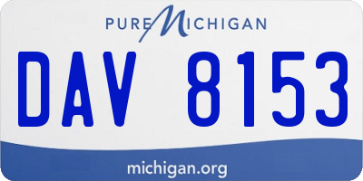 MI license plate DAV8153