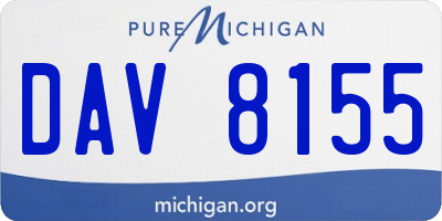 MI license plate DAV8155