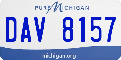 MI license plate DAV8157