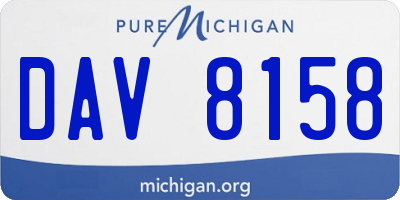 MI license plate DAV8158