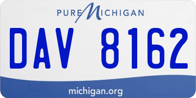 MI license plate DAV8162
