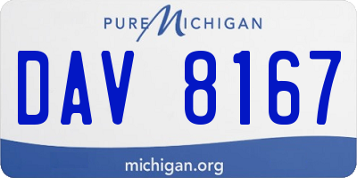 MI license plate DAV8167