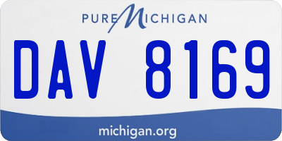 MI license plate DAV8169