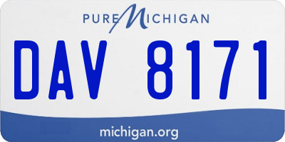 MI license plate DAV8171
