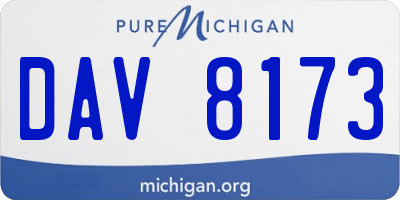 MI license plate DAV8173
