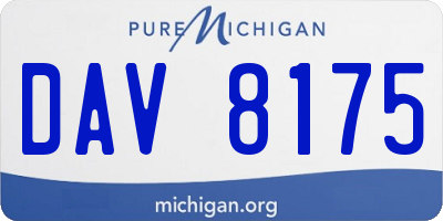 MI license plate DAV8175