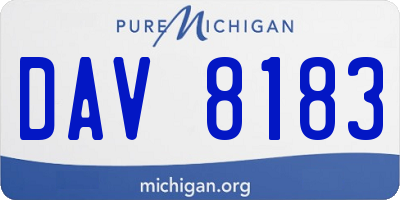 MI license plate DAV8183