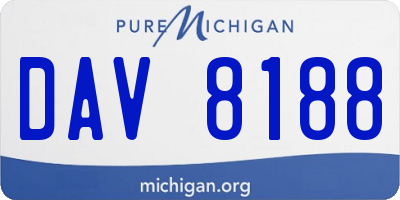 MI license plate DAV8188