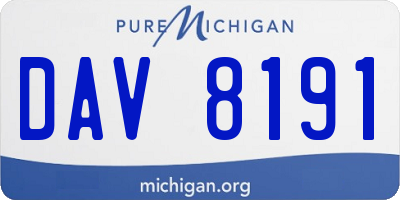 MI license plate DAV8191