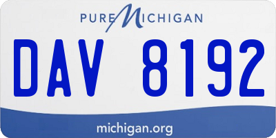 MI license plate DAV8192