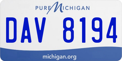 MI license plate DAV8194