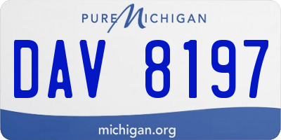 MI license plate DAV8197