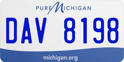 MI license plate DAV8198