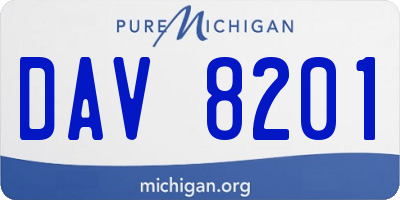 MI license plate DAV8201