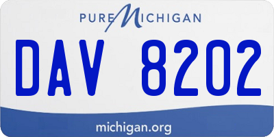 MI license plate DAV8202