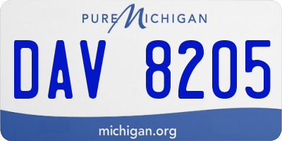MI license plate DAV8205