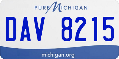 MI license plate DAV8215