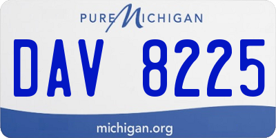 MI license plate DAV8225