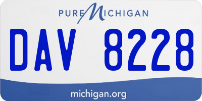 MI license plate DAV8228