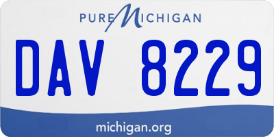 MI license plate DAV8229