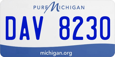 MI license plate DAV8230
