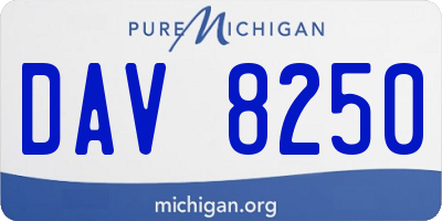 MI license plate DAV8250