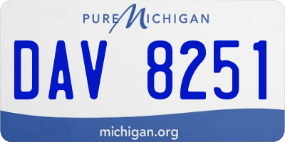 MI license plate DAV8251