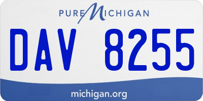 MI license plate DAV8255