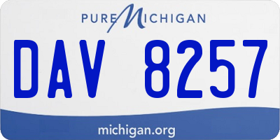 MI license plate DAV8257