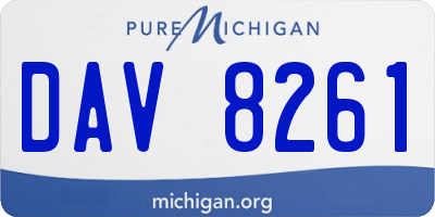 MI license plate DAV8261