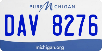 MI license plate DAV8276