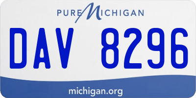 MI license plate DAV8296
