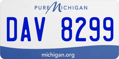 MI license plate DAV8299
