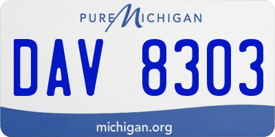 MI license plate DAV8303