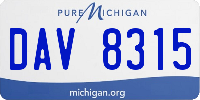 MI license plate DAV8315