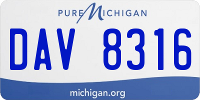MI license plate DAV8316