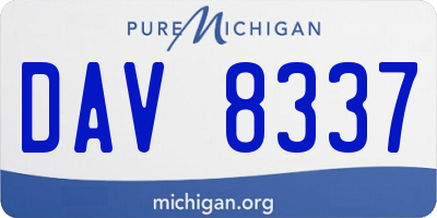 MI license plate DAV8337