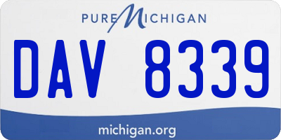 MI license plate DAV8339