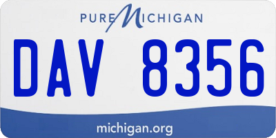MI license plate DAV8356
