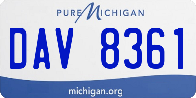 MI license plate DAV8361
