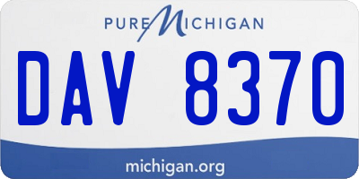 MI license plate DAV8370