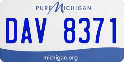MI license plate DAV8371