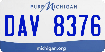 MI license plate DAV8376
