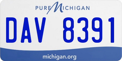 MI license plate DAV8391