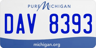 MI license plate DAV8393