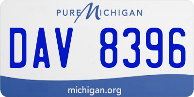 MI license plate DAV8396