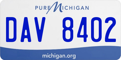 MI license plate DAV8402