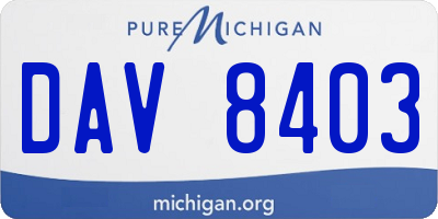 MI license plate DAV8403