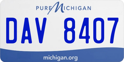 MI license plate DAV8407