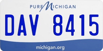 MI license plate DAV8415